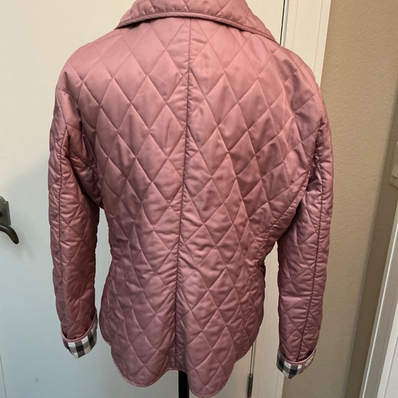 Burberry Women’s Mauve Nova Check Quilted Puffer Jacket Sz 44 - Picture 2 of 16